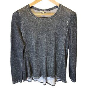 Eileen Fisher Black Distressed Lightweight Pullover Shirt Sz XS